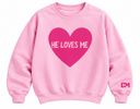 He Loves Me (Not) Pink Crewneck