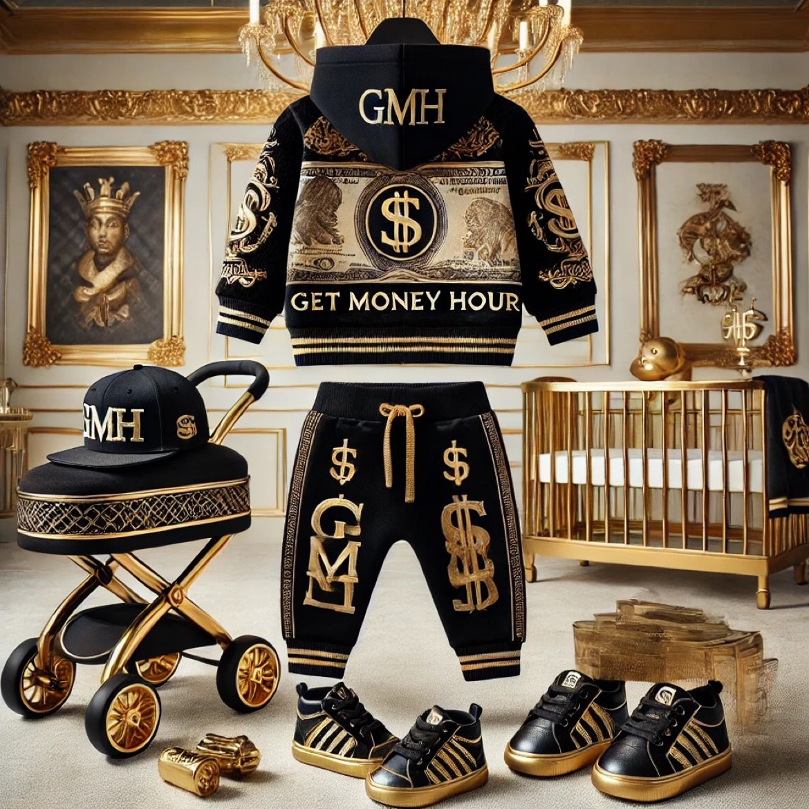 GMH Kids Black & Gold Money Sweatsuit