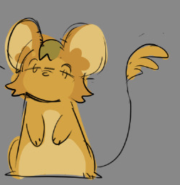 Gabby's Rice Mouse, a golden mouse with a rice-plant tail