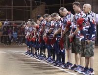 Vintage Mix Quartet is privileged to sing the National Anthem for the Wounded Warriors Amputee Softball Game