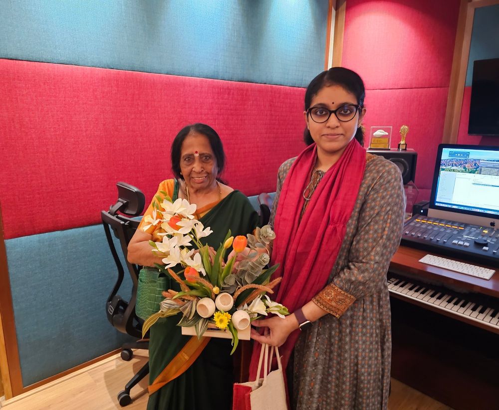 wrapped up an epic, monumental project Karpaga Andhadhi (கற்பக அந்தாதி) lyrics penned by Kalaimamani Dr Smt. Rukmini Ramani. Music & Singer - S. J. Jananiy