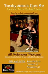Tuesday Acoustic Open Mic w/host Jessica Stuart