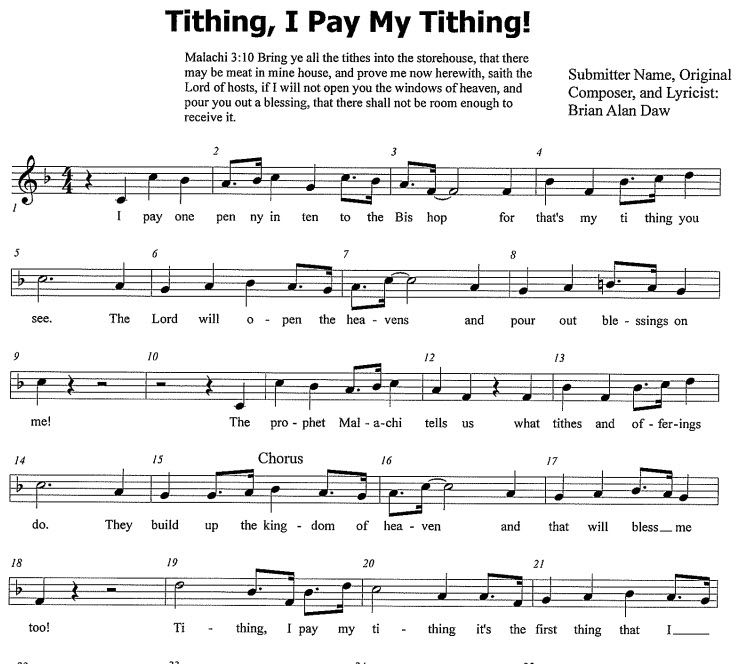 Tithing, I Pay My Tithing!