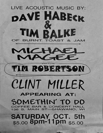 My first solo Gig/2002/ Original Flyer/Shawano, WI.
