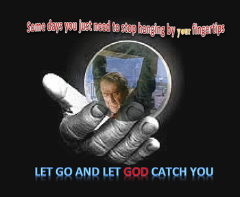 Some days you just need to stop hanging by your fingertips. Let go and let God catch you
