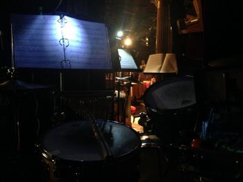 Slingerland Kit for the orchestra in The Mystery of Edwin Drood.  Crossley Theatre Hollywood
