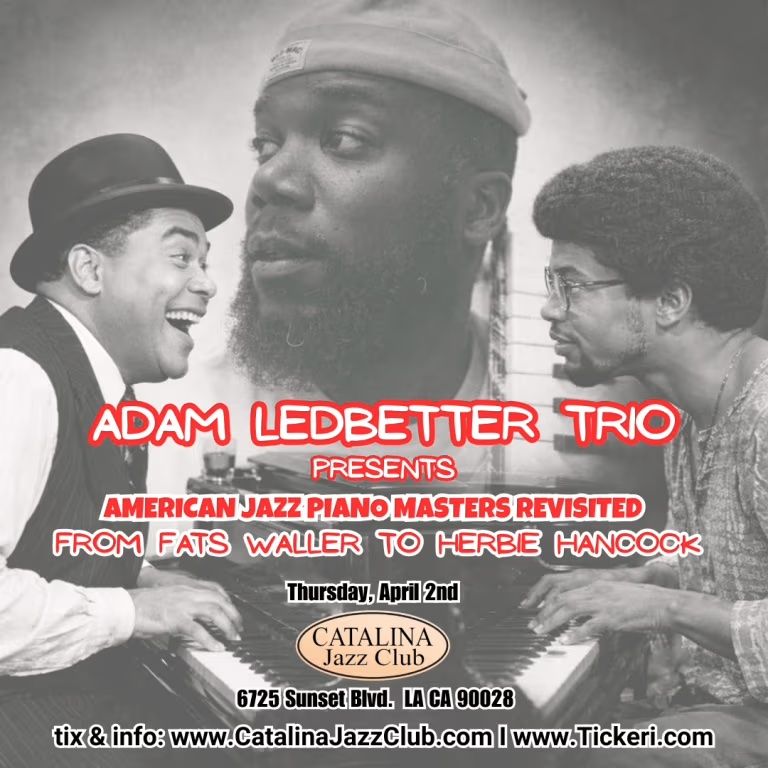 Adam Ledbetter Trio @ Catalina's Jazz Club - Apr 2, 2026, 8:00PM