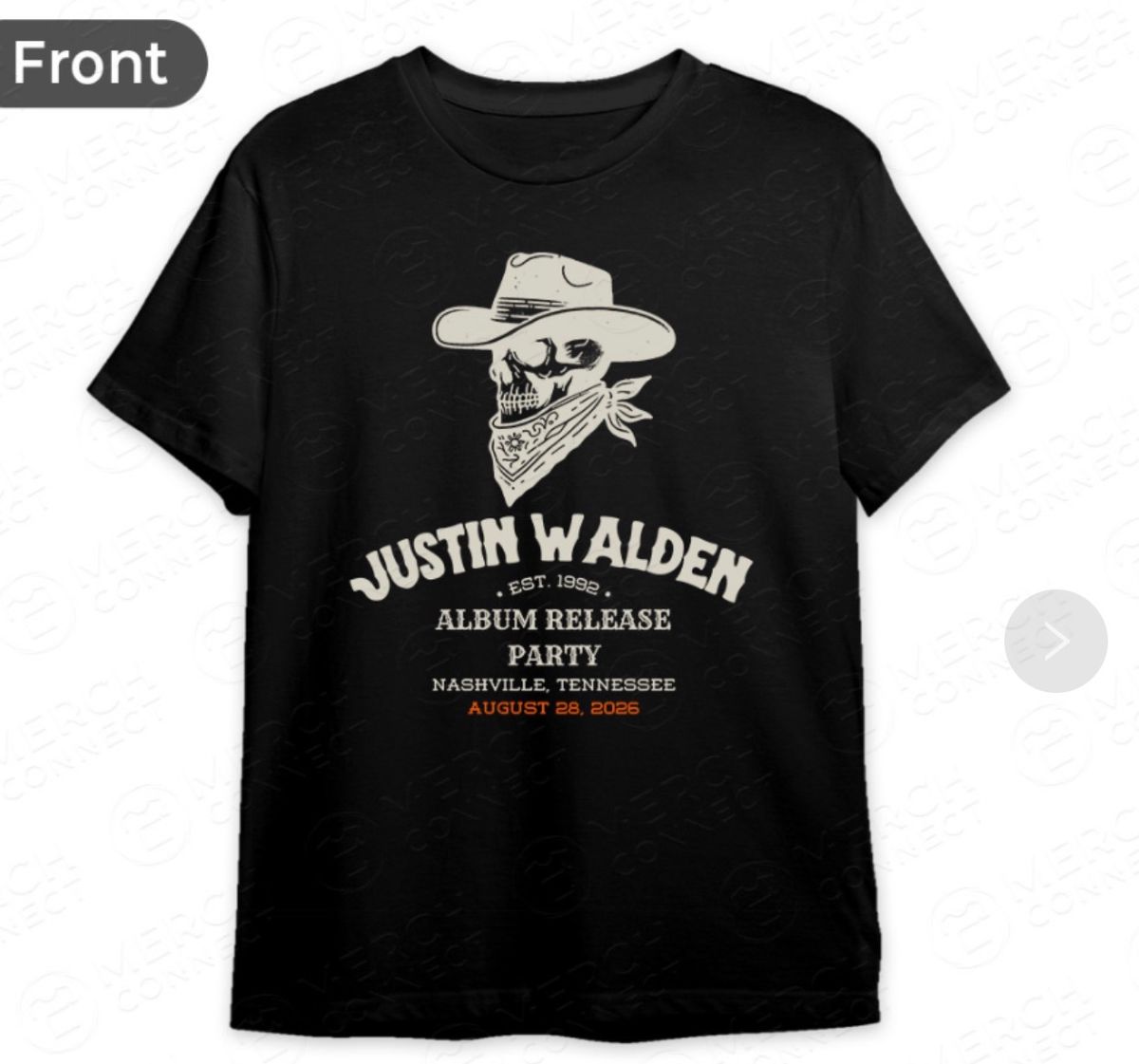 Limited Edition Justin Walden Album Release Party T-Shirt