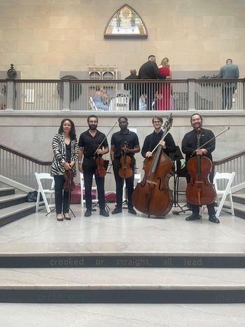 Surrounded by masterpieces, guests gathered for cocktails as our string quintet filled the galleries with timeless music at the Art Institute of Chicago.
