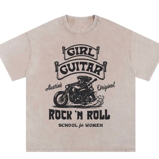 White Motorcycle Boxy Tee