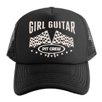 Girl Guitar Pit Crew Trucker Hat