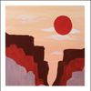 Canyon, red — 12x12 acrylic on paper