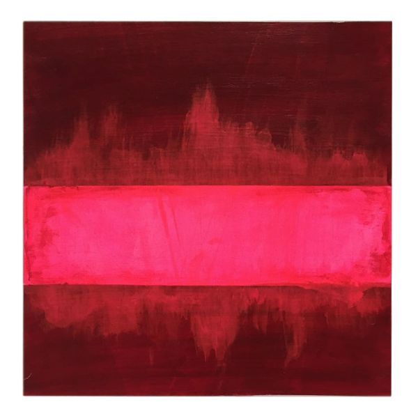Abstract, red — 12x12 acrylic on paper