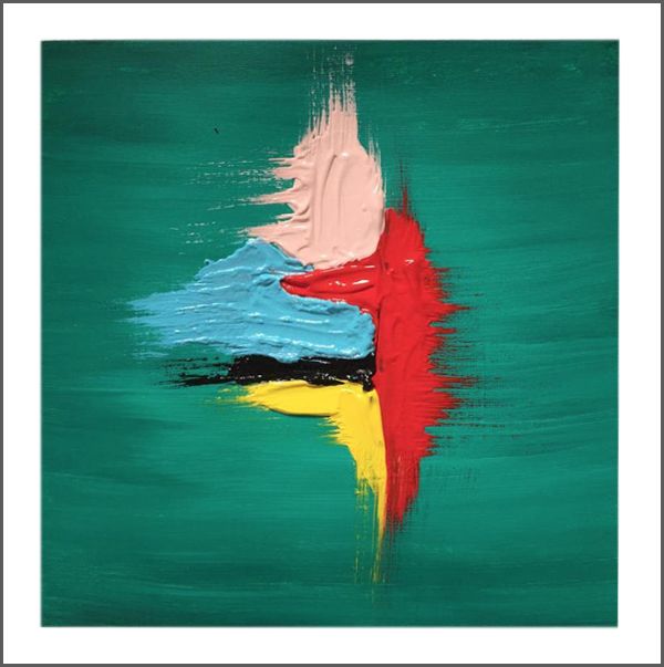 Abstract Green — 12x12 acrylic on paper