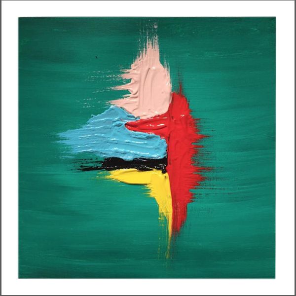 Abstract Green — 12x12 acrylic on paper