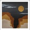 Canyon, night — 12x12 acrylic on paper