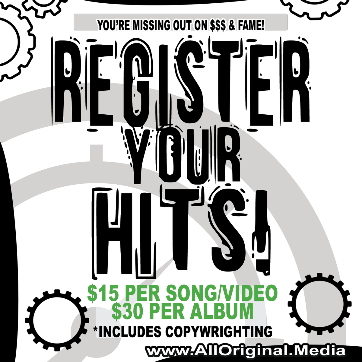 IP Registration (1 song and/or video)