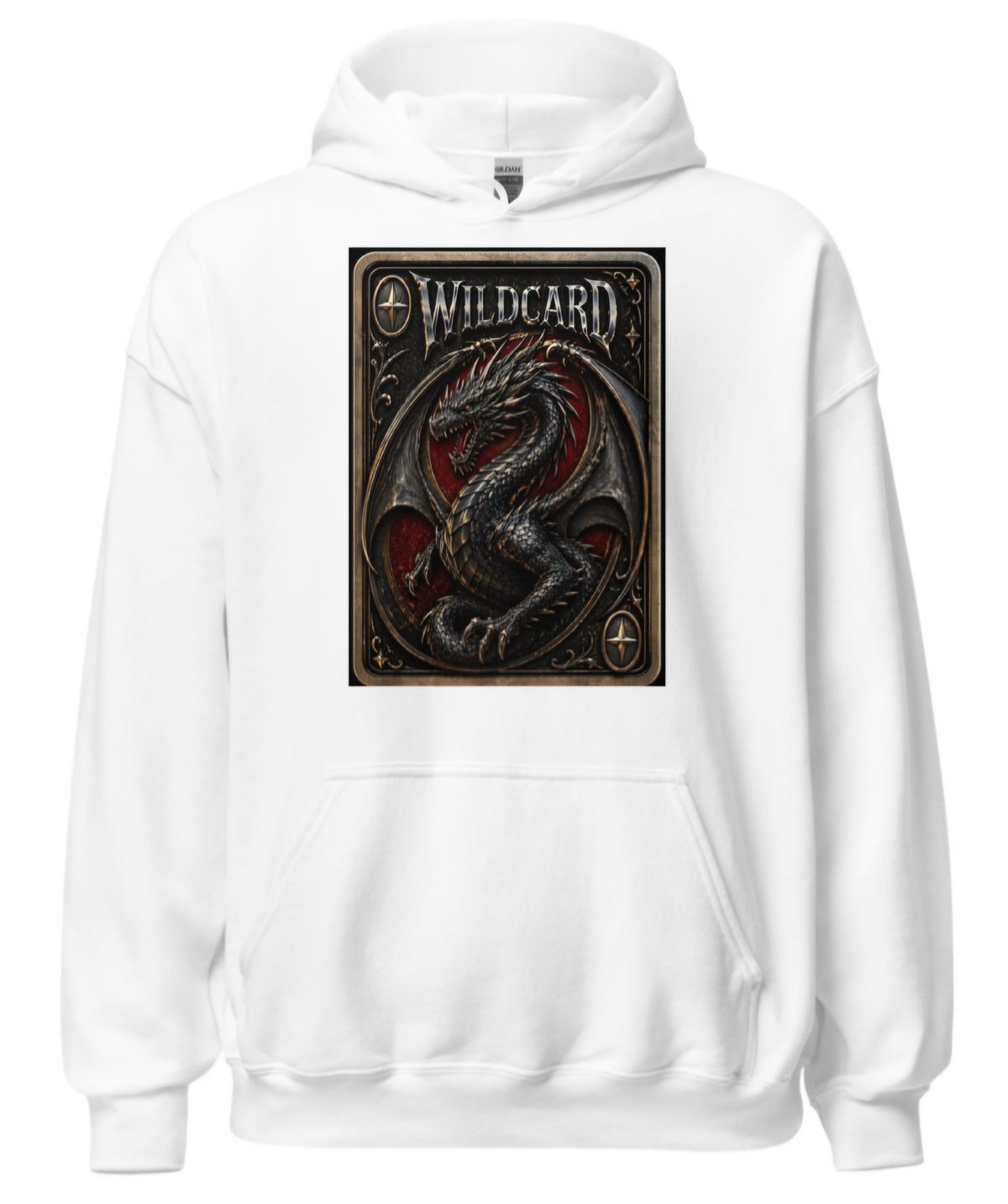 WHITE WILDCARD DRAGON CARD HOODIE/ 'ALL SEWN UP' COLLAB