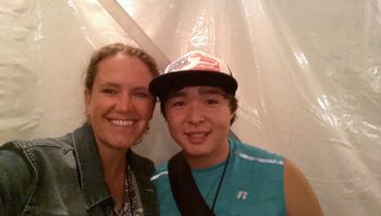 Backstage at COC with fellow guitar student Brendon

