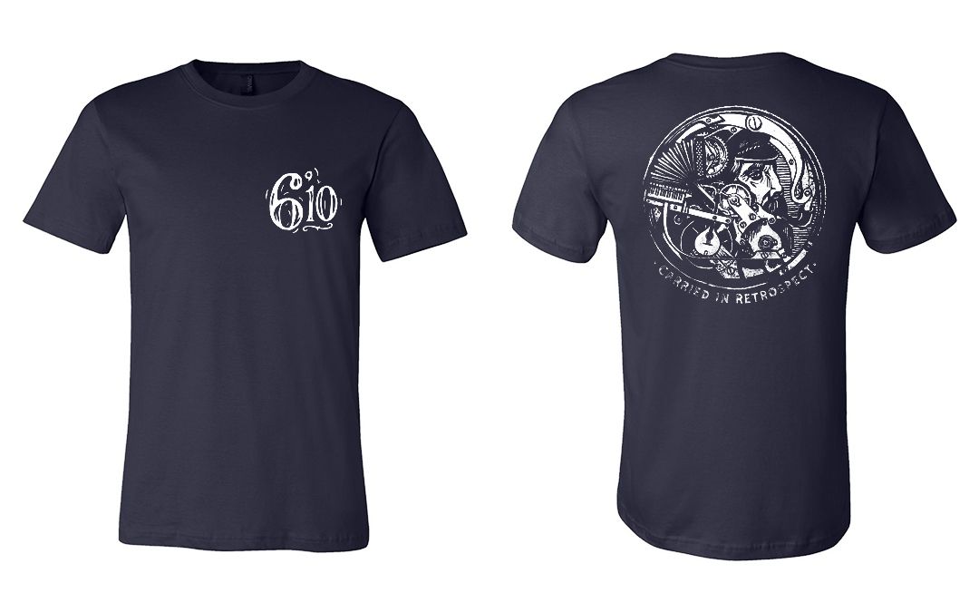 Navy Blue and white Carried in Retrospect shirt