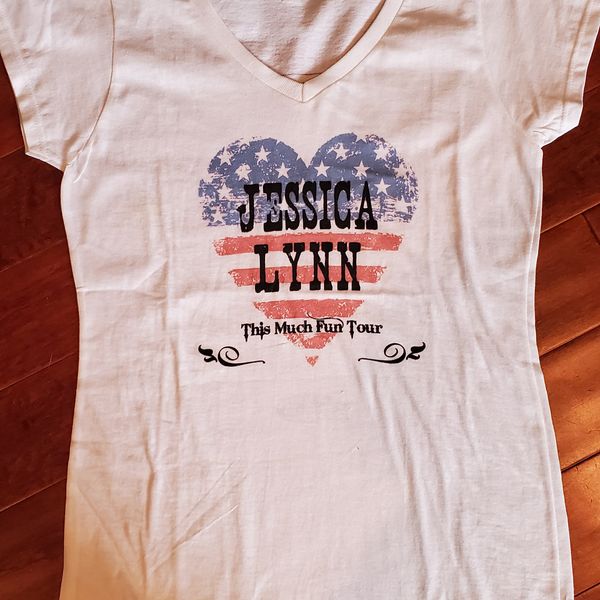 Official Jessica Lynn 2014 Tour Women's V-neck Tee Shirt Pastel