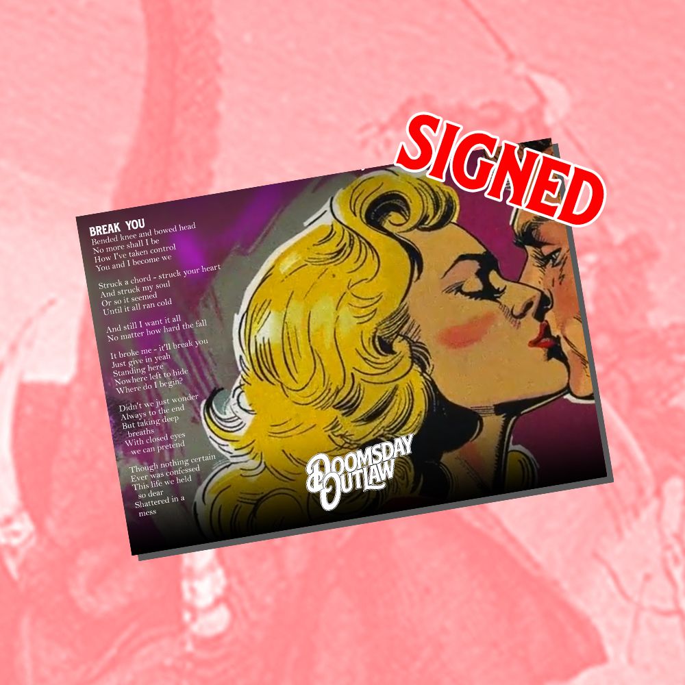 REDUCED! Hard Times REDUX - signed lyric print
