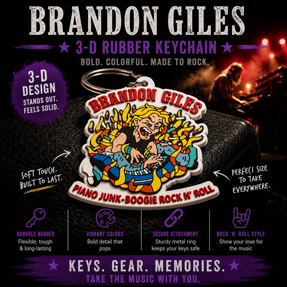 Brandon Giles 3-D Rubber Keychain
