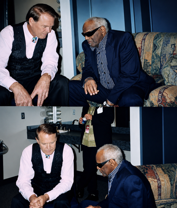 Brandon in the dressing room with Glen Campbell and Ray Charles
