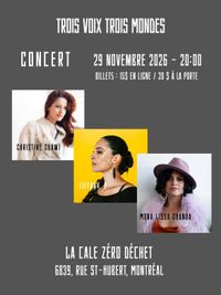 🌟 TROIS VOIX TROIS MONDES à La Cale Pub Zéro Déchet! 🌟