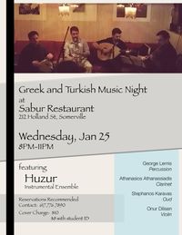 Greek and Turkish Music Night at Sabur