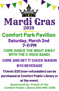 Comfort Public Library Mardi Gras Dance Fundraiser