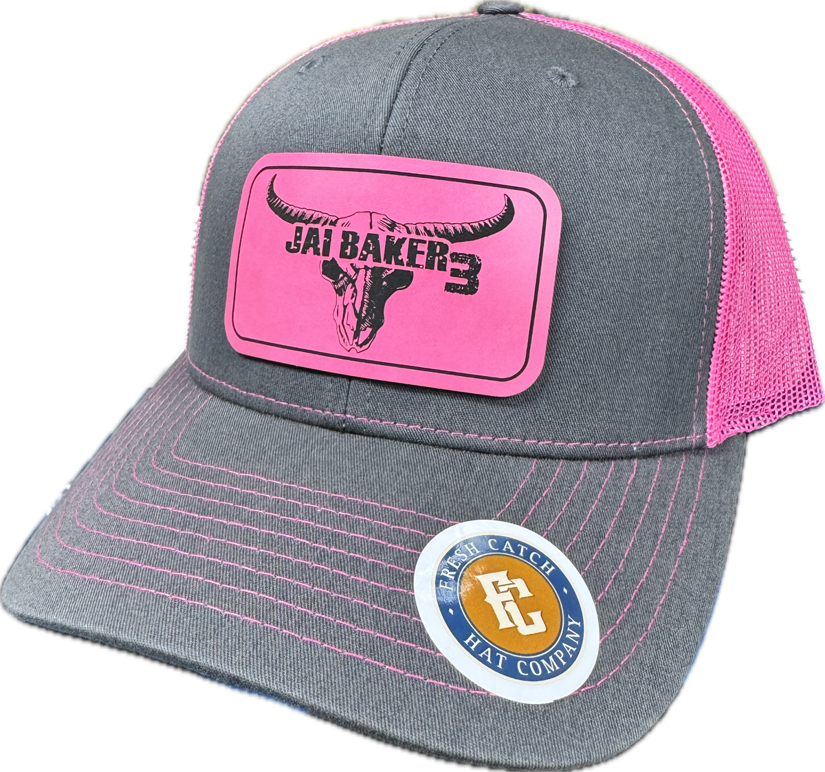 Pink/Grey Snapback Rectangle Logo