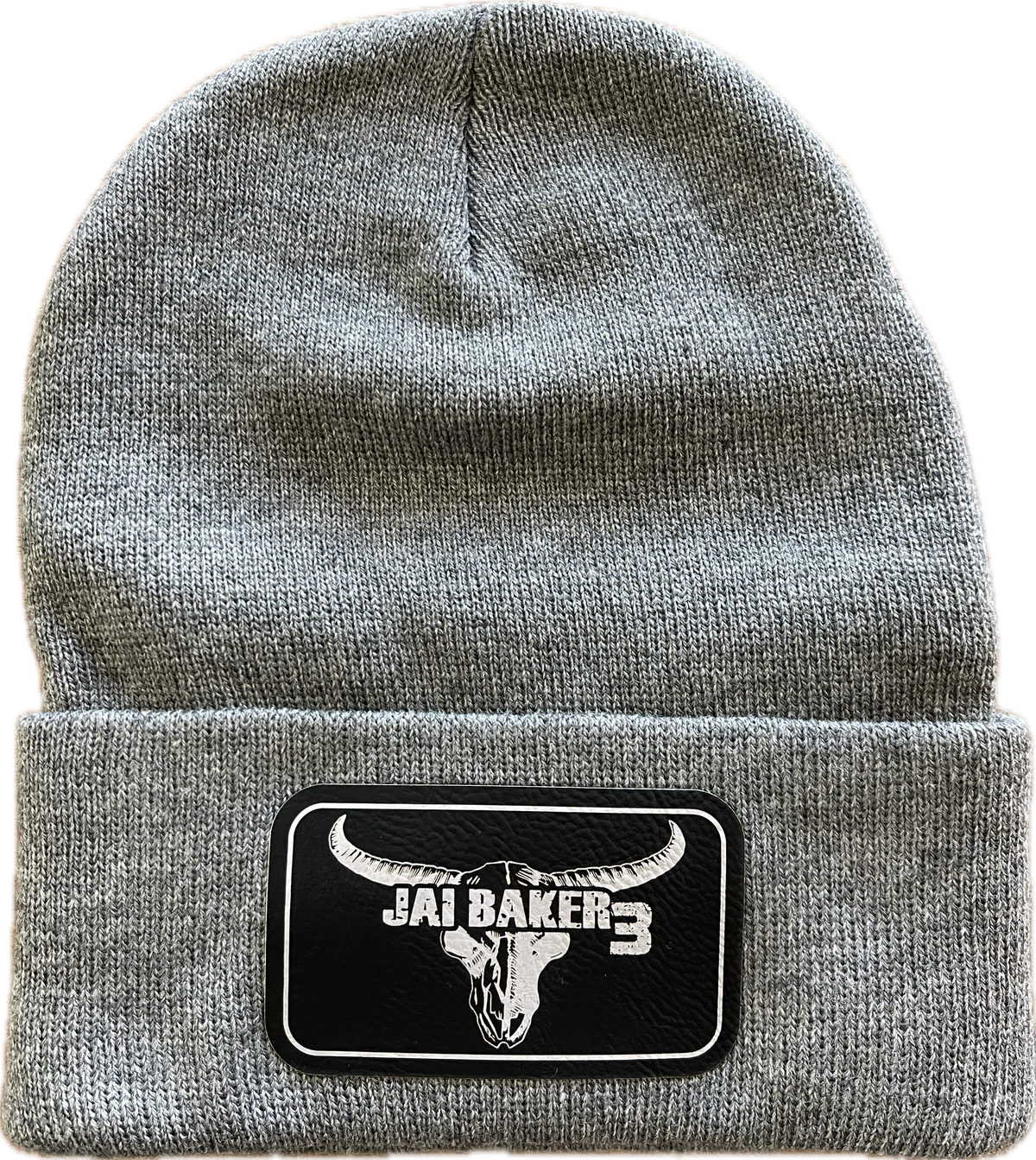 Grey Beanie (Black/White Leatherette)