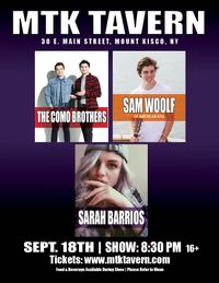 Sam Woolf, The Como Brothers, Sarah Barrios at MTK Tavern, Mt. Kisco, NY