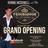 Fri, Nov 8, 2024, Ronnie McDowell at the Troubadour VIP Lounge (Artist Residency) 