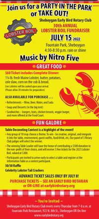 NITRO FIVE - EARLY BIRD ROTARY LOBSTER BOIL