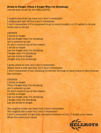 Drink to Forget (Then I Forget Why I'm Drinking)
