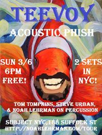 TeeVoY: Acoustic Phish ft Noah Lehrman on percussion