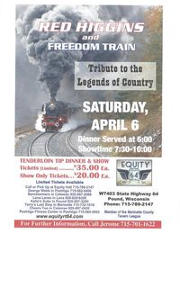 Red Higgins Tribute,  Dinner  and Show!