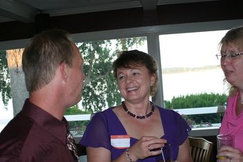 Chris Greene tells Pat Martin that she can still beat him in a race.
