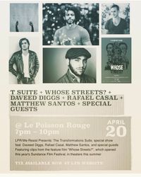Matthew Santos opening up for Samora Pinderhughes, Daveed Diggs, and Rafael Casal