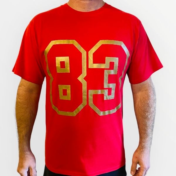 T-shirt 83 original rouge et or