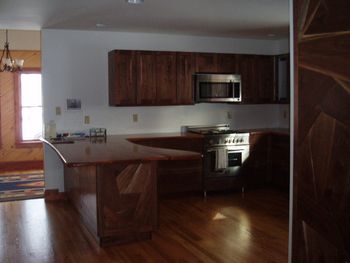 Kitchen in Walnut , Cherry tops 2
