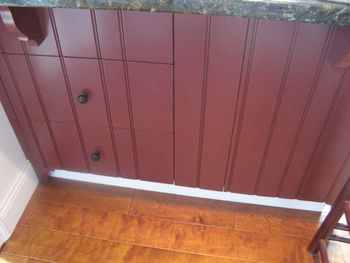 Maple kitchen in white 12 not so white beadboard
