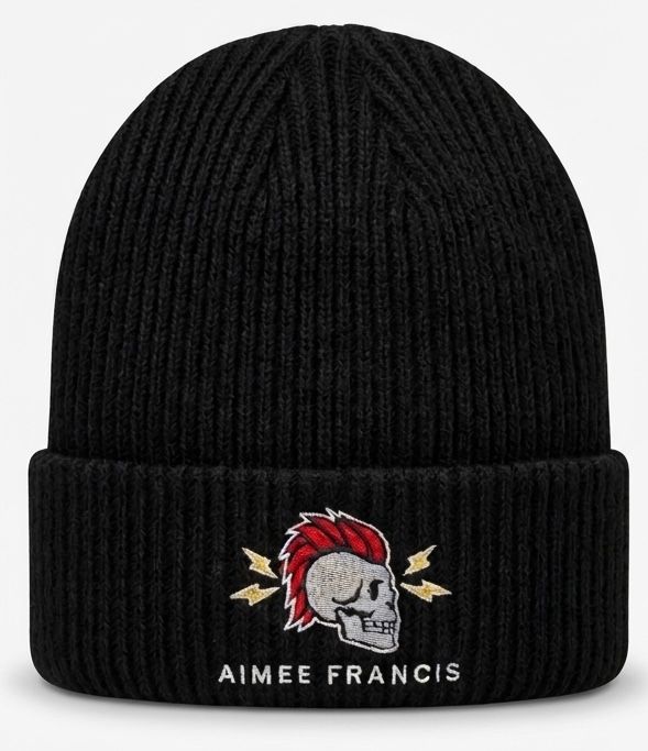 SKULL EMBROIDERED BEANIE 