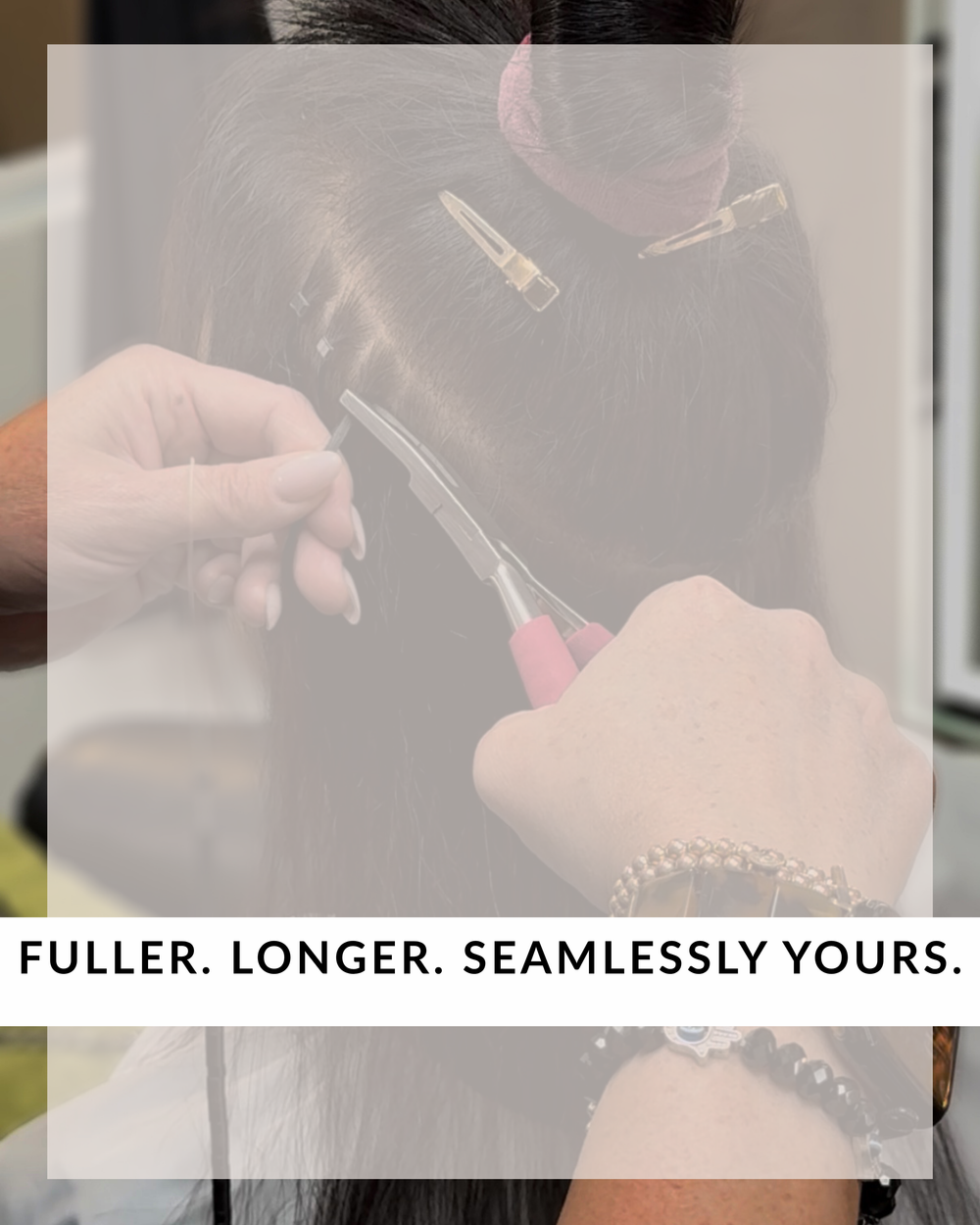 Pearl+Strand Studio custom hair extensions by August Pearl Salon in Hermitage, Tennessee.