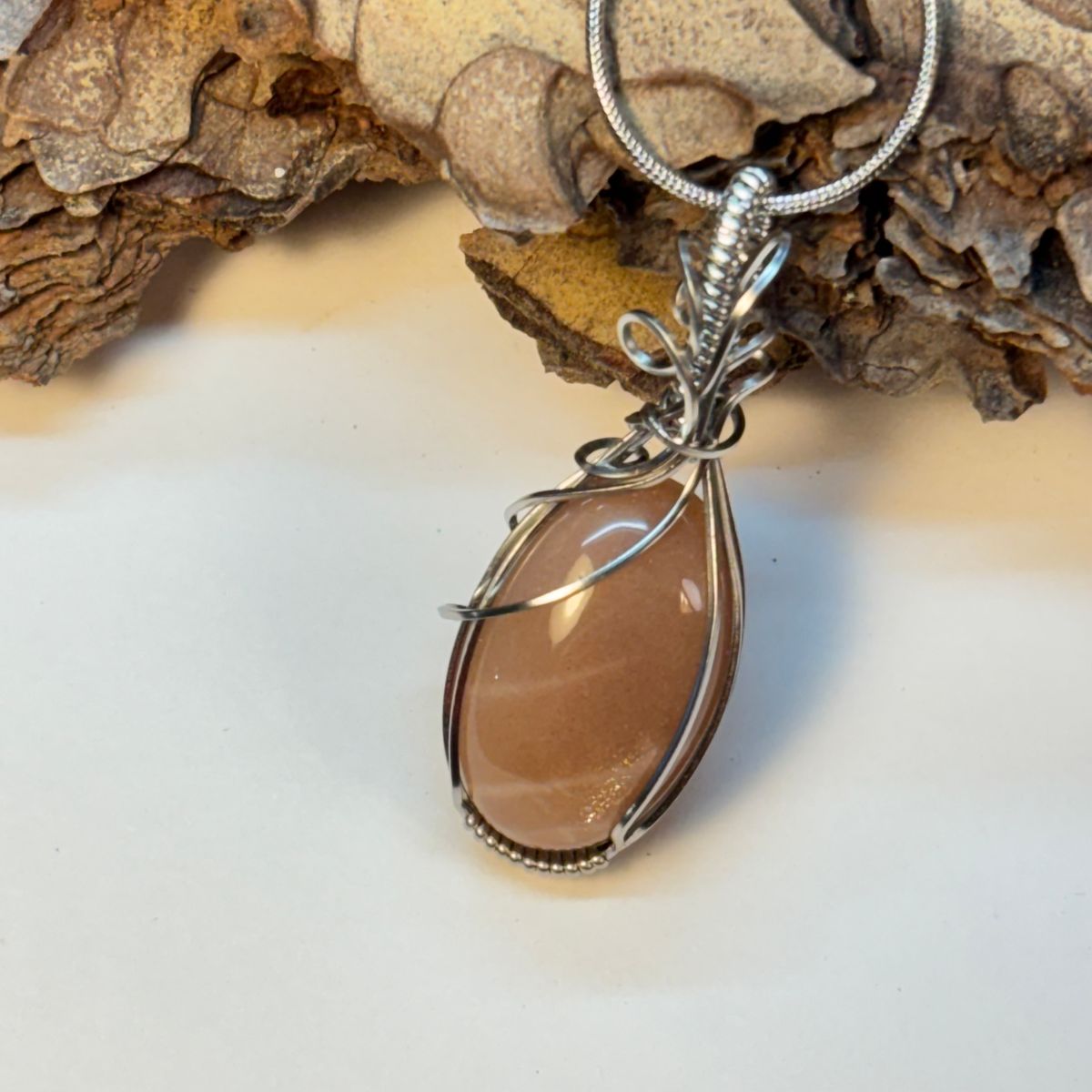 Peach Moonstone Pendant