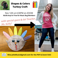 Turkey Art (+ learn Colors & Shapes!) with Ms. Kelly!