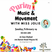 Purim Music & Movement with Miss Jolie! (free event!)