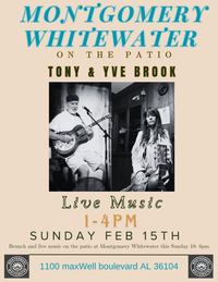Whitewater Montgomery live music on the Patio with Tony & Yve Brook